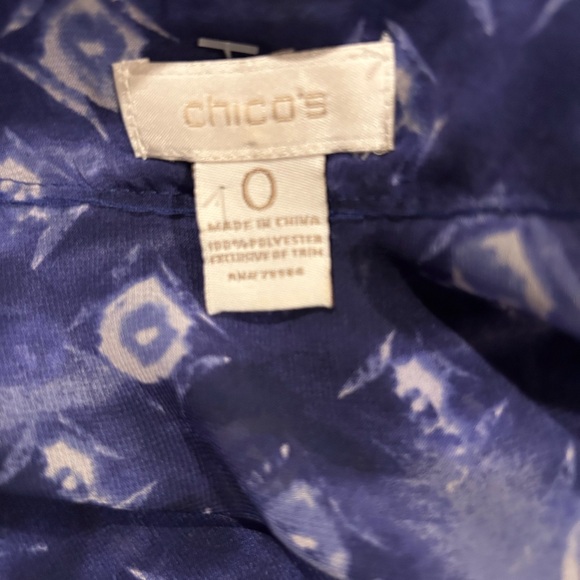 Chicos Elegant Blue Patterned Women's Top - Picture 5 of 5